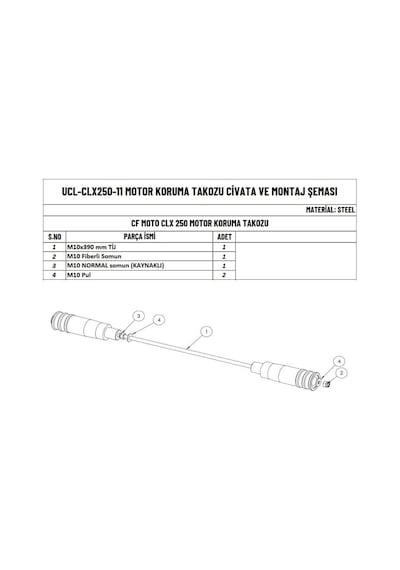 Moto Üçel Cfmoto Clx 250 Uyumlu Motor Koruma Takozu
