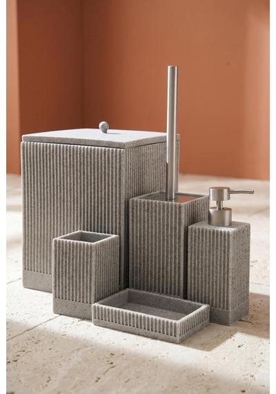 Acar Jhn-09343 Gri Laduree Collection 5'li Banyo Set