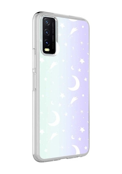 Vivo Y20s Kılıf Zore M-blue Desenli Kapak Moon No4