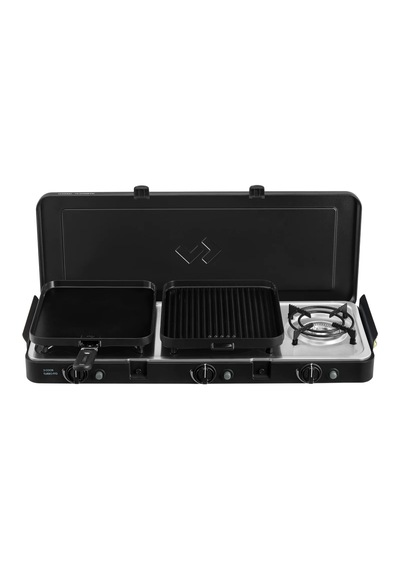 Cadac 3 Cook Turbo Deluxe Ffd İç Mekan Kullanımına Uygun Barbekü - 3 Brülörlü, Rüzgarlıklı Siyah