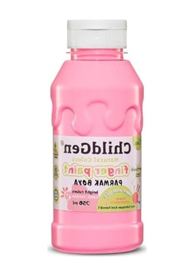 Süper Yıkanabilir Parmak Boya, 350ml Pembe Renk İle 12