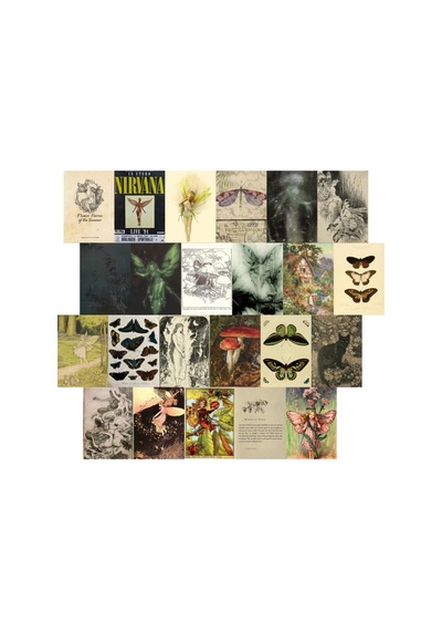 A5 Fairycore Grunge Wall Collage Poster Seti Hediyelik Genç Odası Estetik Duvar Afişi