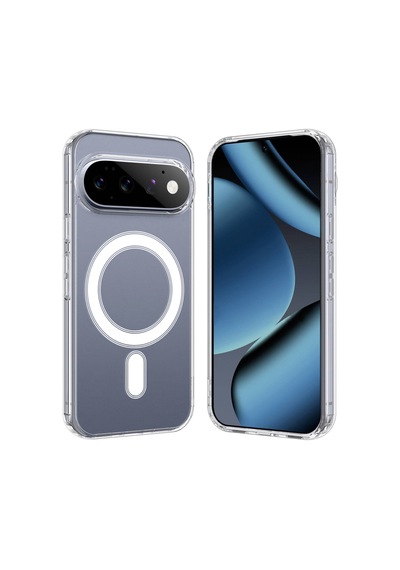 Google Pixel 11 Pro Uyumlu Kılıf Sararmaz Kamera Kısmı Açık Magsafe Mika Sert Parlak Şeffaf Kapak Beyaz