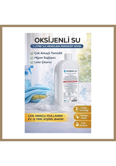 Bezos Oksijenli Su 1 Litre %3 Hidrojen Peroksit Solüsyonu Çok Amaçlı Temizlik Ve Hijyen Sıvısı 1 Adet 22