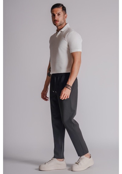 Braccas Erkek Yandan Cepli Beli Lastikli Relaxed Fit Jogger Pantolon Siyah Siyah