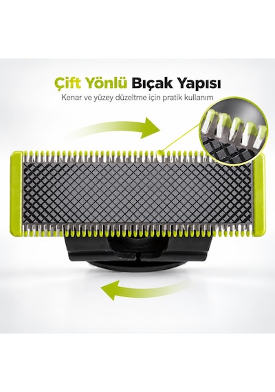 Phi Lips One Blade Qp2510/2520, Qp2620/2630, Qp2724/2824 Modelleriyle Uyumlu Bıçak + 5 İ 1 Arada Tar