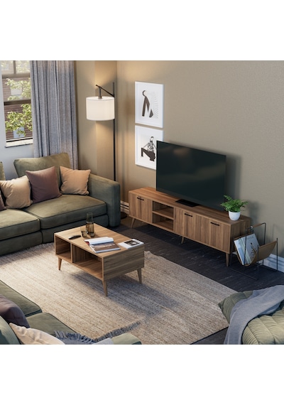 Mezza Set 1583-2072 Exxen 180 Cm (AHŞAP AYAKLI) Tv Ünitesi -Orta Sehpa Seti Ürgüp Rengi Mezza Set 1583-2072 Exxen 180 Cm (AHŞAP AYAKLI) Tv Ünitesi -Orta Sehpa Seti Ürgüp Rengi