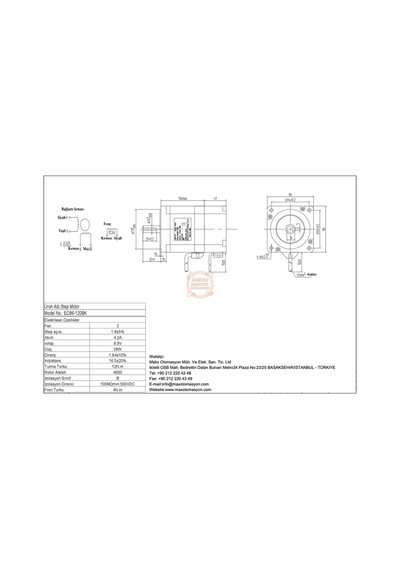 Frenli Step Motor 12 Nm Eo86-120bk Nema34 14 Mm Mil Jkon-tek