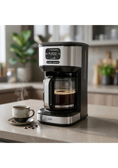 Scm-9042 Otomatik Filtre Kahve Makinesi, 14 Fincan 1.8l Cam Hazne, Taşma Önleyici, Zaman Ayarlı, Yıkanabilir Hazne