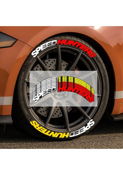 Speedhunters Lastik Yazısı Motosiklet Ve Otomobil Uyumlu Lastik Yazısı Sticker Arma 8 Adet Bombtire