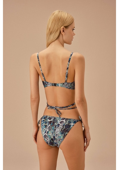 Suwen Green Snake İnce Bağcıklı Bikini Alt Sb259911322d1322 Yeşil Yılan Desenli