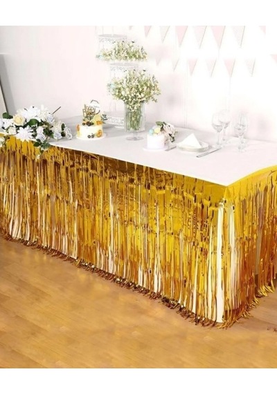 Beysüs Işıltılı Gold Metalize Masa Püskülü Tüm Yaşlar