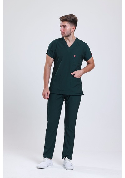 Likralı Üniforma Unisex Koyu Yeşil