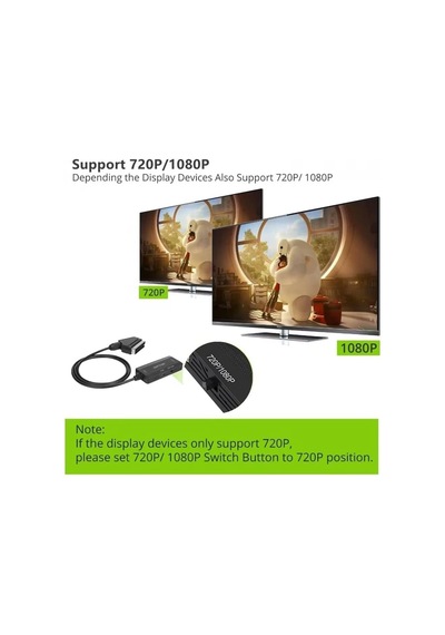 Lexroo Ga95 Scart To Hdmi 1080p Hd Av Video Çevirici Dönüştürücü Adaptör