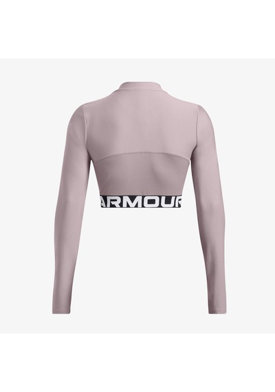 Under Armour Heat Gear Rib 1/4 Zipped Kadın Mor Crop Sweatshirt - 1388692 Mor