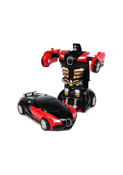 Kendiliğinden Robota Dönüşebülen Bugatti Araç Oyuncak Figür Transformens Kırmızı