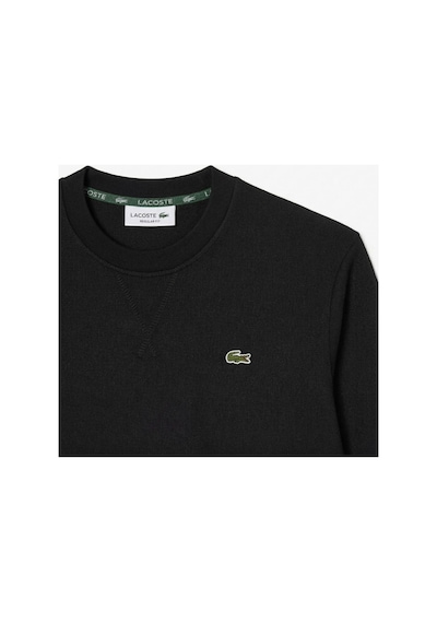 Lacoste Kadın Pike Kumaşlı Bisiklet Yaka Sweatshirt Siyah