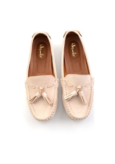 Bambi Bej Kadın Loafer Ayakkabı K01309000672 Bej