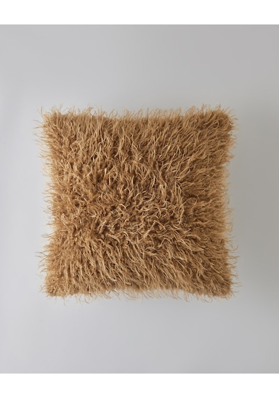 English Home Fluffy Pelüş Kırlent Kılıfı 45x45 Cm Açık Kahverengi Açık Kahverengi