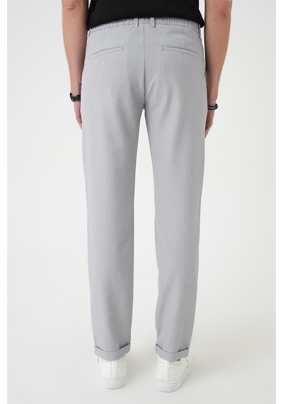 Efor Comfort Fit Gofre Dokulu Beli Lastikli Gri Jogger Pantolon P 1177 Gri