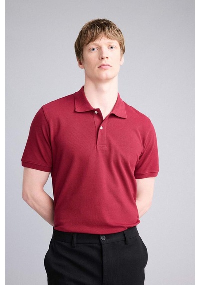 Defacto %100 Pamuk Polo Tişört E9504ax26spbr285 Bordo-br285