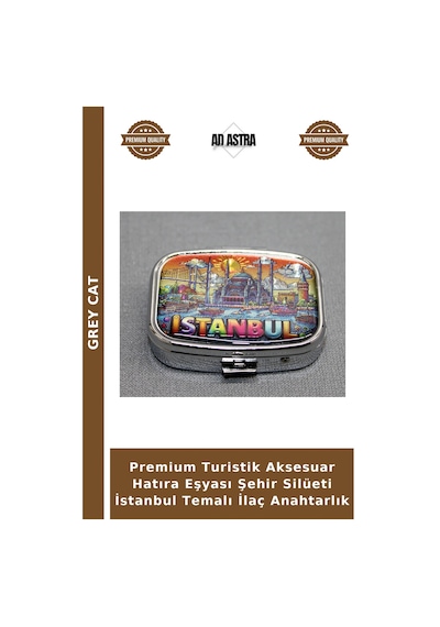 Premium Turistik Aksesuar Hatıra Eşyası Şehir Silüeti İstanbul Temalı Anahtarlık