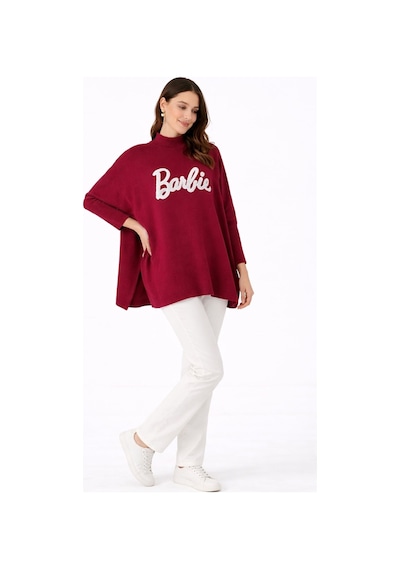 Onno Style Women Düz Triko Standart Panço Bordo