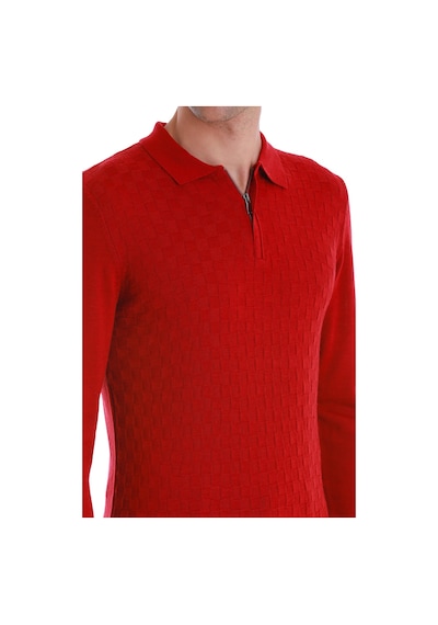Hatemoğlu Kırmızı Regular Fit Jakarlı Polo Yaka Yünlü Triko Kazak 34202023a003 017 Kırmızı Hatemoğlu Kırmızı Regular Fit Jakarlı Polo Yaka Yünlü Triko Kazak 34202023a003 017 Kırmızı