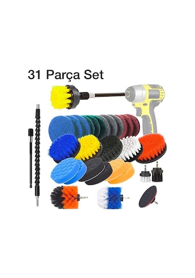 Zhltools 31 Parça Çok Amaçlı Ev Banyo Ve Araç Matkap Ucu Temizlik Seti