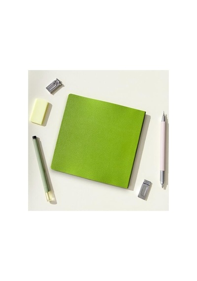 Pu Deri Çizgisiz Not Defteri - 16,5x16,5 Cm, 96 Yaprak 124-Pembe
