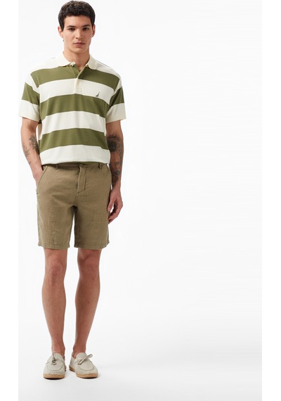 Nautica Erkek Yeşil Slim Fit Keten Şortdüzb35214t