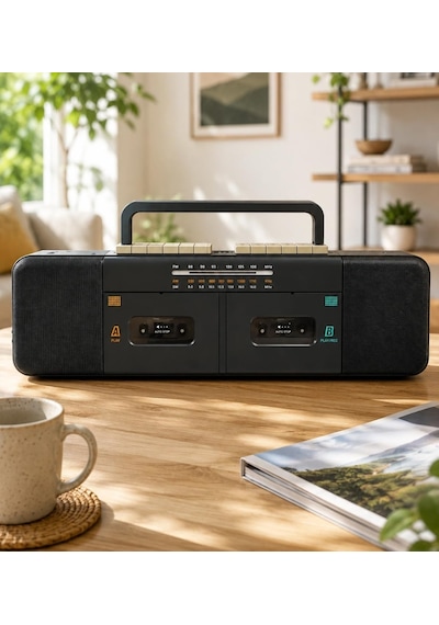 Bluetooth Destekli Am/fm/sw 3 Bant Radyo Usb Tf Mp3 Çalar Çift Kasetli Şarj Edilebilir Bataryalı Ac/dc Taşınabilir Ses Sistemi Px-888bt