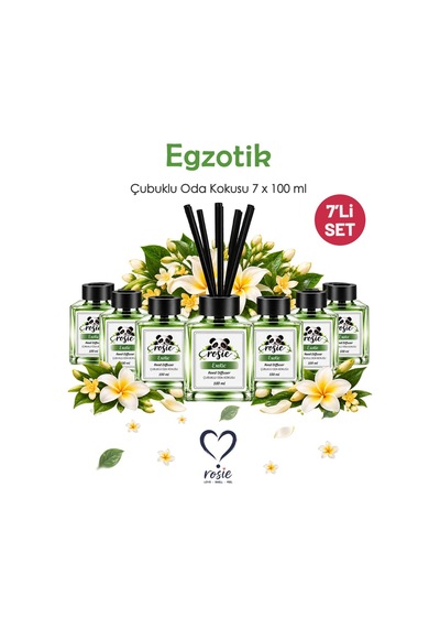 Rosie Egzotik 7'li Çubuklu Oda Kokusu Seti 7 X 100 Ml Canlı Ve Gizemli Koku