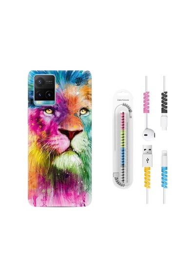 Vivo Y33S Kılıf Kablo Koruyuculu Colorfull Leon 2 1388
