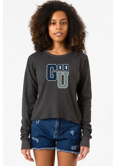 Gen V Godolkin University Abbreviation Füme Ekstra Uzunkol Sweatshirt 001