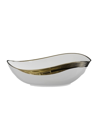 Ey-4830a Parlak Beyaz & Altın Tezgah Üstü Lavabo Altın - Beyaz