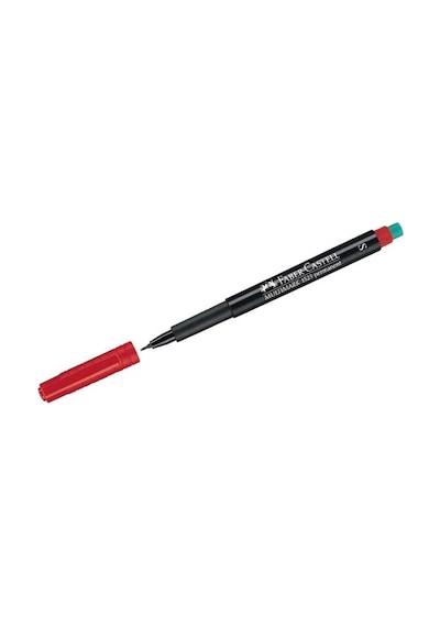 Faber-castell Permanent Asetat Ve Cam Kalemi S Uç 0.4 Mm Kırmızı - 10 Adet Toptan Paket