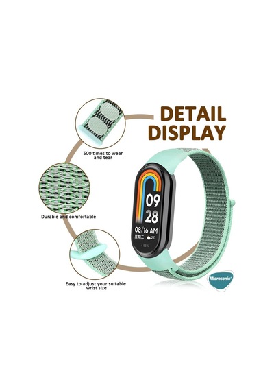 Xiaomi Mi Band 8 İçin Hasırlı Kordon Woven Sport Loop Gri Mi Band 8 İle Uyumlu Kordon - Gri Çok Renkli Xiaomi Mi Band 8 İçin Hasırlı Kordon Woven Sport Loop Gri Mi Band 8 İle Uyumlu Kordon - Gri Çok Renkli
