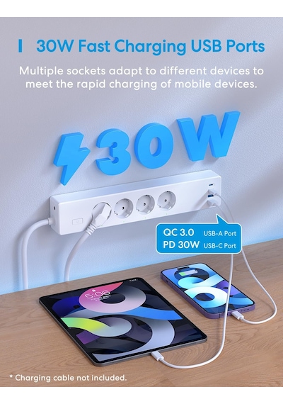 Akıllı Çoklu Priz 4 Güç 2 Usb 2 Type-c Apple Homekit Destekli Beyaz Msp844sma 0