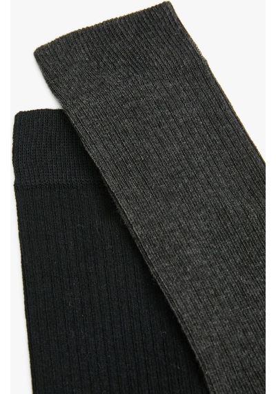 Koton Basic 2'li Soket Çorap Seti Çok Renkli Antrasit 4wam80406aa 4WAM80406AA931 Antrasit