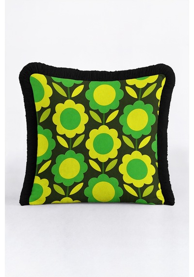 Retro Çiçek Desenli Floral Saçaklı Yastık Kılıfı-vintage Botanik Sarı Siyah Püsküllü Kırlent Kılıfı Kadim Sahil Serenat Retro Çiçek Desenli Floral Saçaklı Yastık Kılıfı-vintage Botanik Sarı Siyah Püsküllü Kırlent Kılıfı Kadim Sahil Serenat