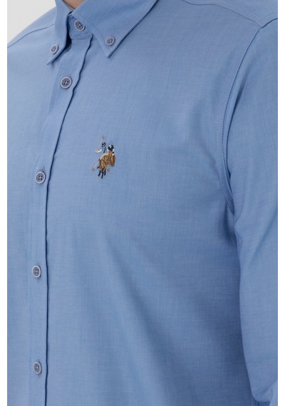 U.s. Polo Assn. Erkek Mavi Gömlek Desenli 50300234-vr036 Mavi