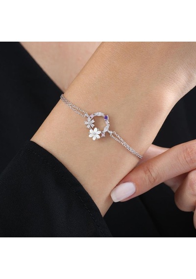 Mia Vento Bahar Bahçesi Manolya Çiçeği Flowers Gümüş Bileklik