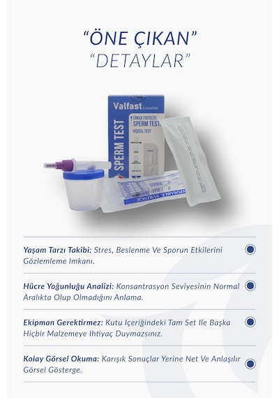 Erkek Fertilite Kiti - Evde Hızlı Hücre Yoğunluğu Kontrol Ve Ön Tarama Testi - 1 Adet