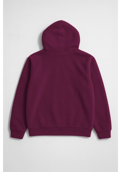 Markapia Kadın Kapüşonlu Cepli Polar Sweatshirt Mor