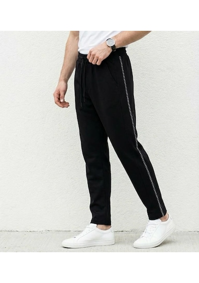 Plus Scorpion Erkek Slim Fit Pamuklu Eşofman Altı Siyah