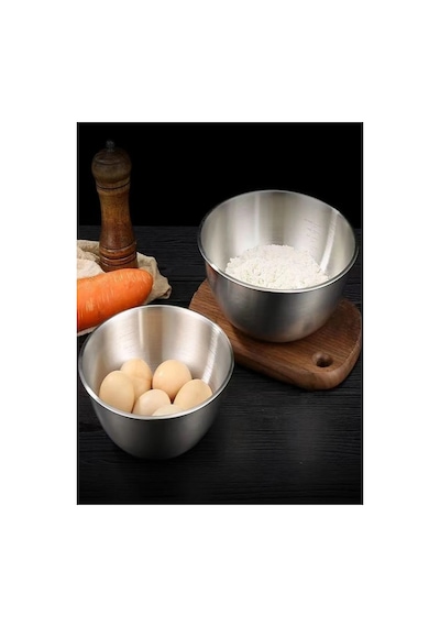 Kek Poğaça Hamuru Karıştırma Çırpma Kabı Sıçratmaz Mikser Kabı 18cm 1,5 Litre Yoğurma Salata Kasesi Diğer