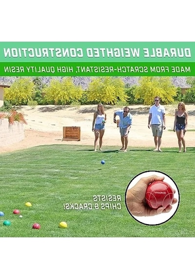90 Mm Boccia Seti - 8 Küre Ve Taşıma Çantası Beyaz - Gri