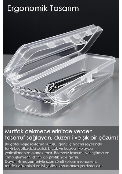 6 Adet Çatal Kaşık Bıçak Saklama Kutusu - Organizer Kaşıklık Taşıma Kabı Çok Amaçlı Düzenleyici