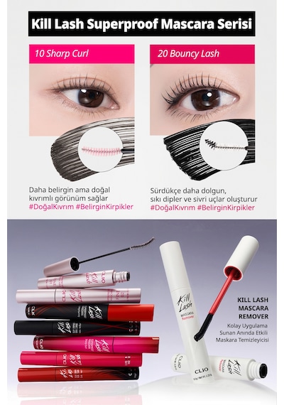 Clıo Kill Lash Superproof Mascara Fine 01 Vanilla Black
